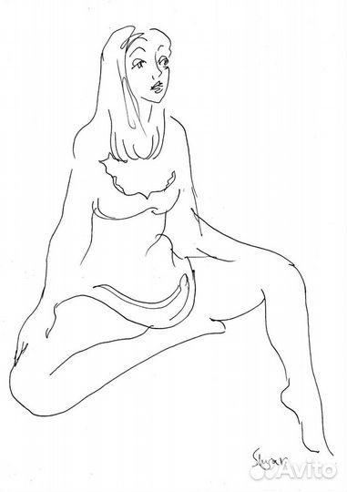 Интерьерная картина лайнворк линейный рисунок