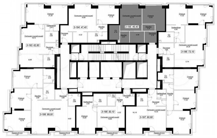 1-к. квартира, 46,4 м², 27/41 эт.