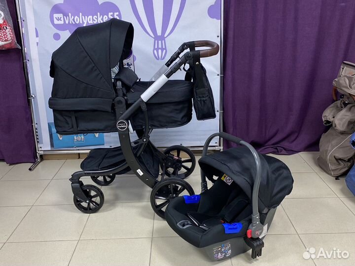 Коляска черная 2в1 и 3в1