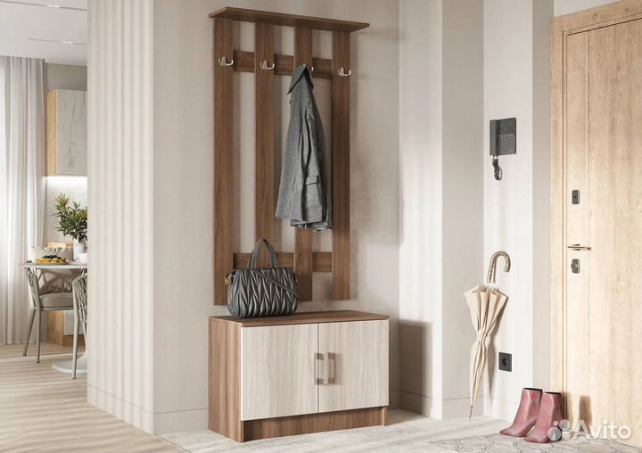 Прихожая вешалка с тумбой 80 см