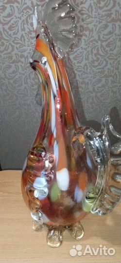 Кувшин петух ссср, гхз, цветное стекло
