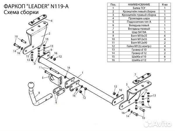 Фаркоп Nissan Tiida 2004-2013