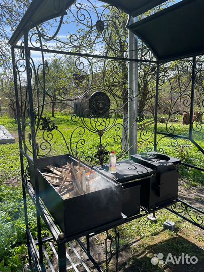 Мангал с печкой под казан