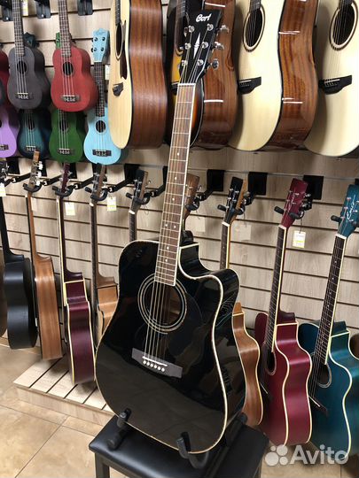 Электроакустическая гитара Cort AD880CE-BK+ чехол