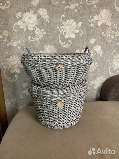 Кашпо из искусственного ротанга