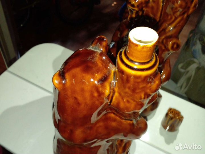 Посуда СССР, 32 см, Штоф Мишка с крышочкой