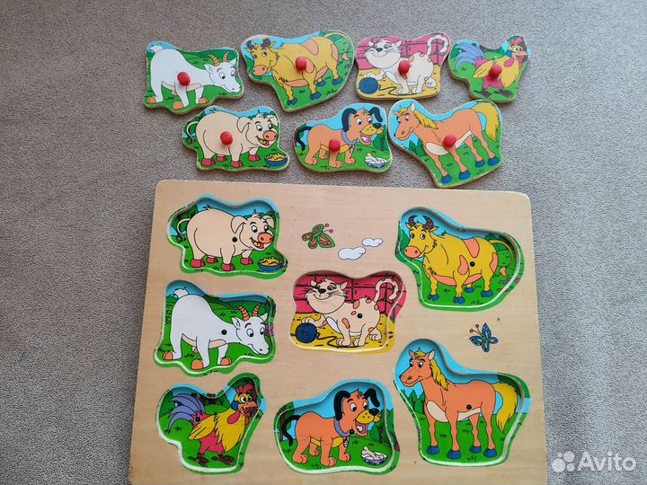 Деревянные вкладыши,пазл сортер