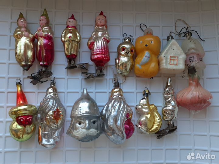 Елочные игрушки СССР + Дед Мороз