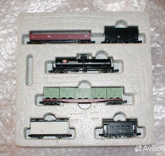 Тепловоз синий konrail, набор вагонов, N