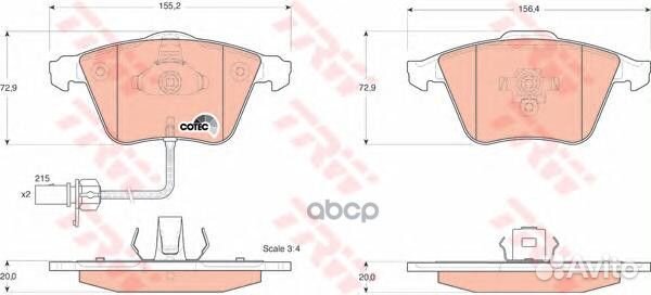 Колодки торм диск к-т передн gdb1617 TRW