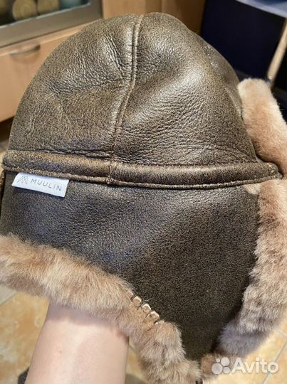 Зимняя,натуральная шапка и варежки,шапка 52-54,вар