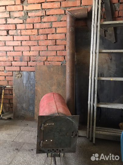 Печь буржуйка для гаража с дымоходом