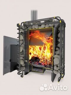 Печь для бани Сибирский утёс-20 лп Профи Панорама