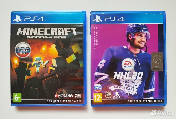 Диски NHL 20, Minecraft PS4,PS5 Хоккей Майнкрафт