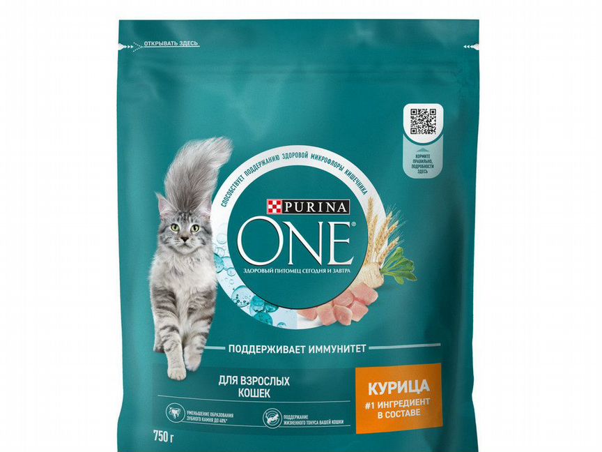 Корм purina ONE сухой корм для взрослых кошек, с в