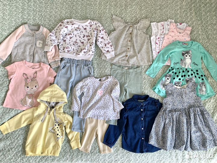 Пакет фирменных вещей на девочку 86 размер