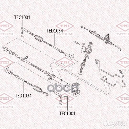 Наконечник рулевой тяги nissan X-trail 00- лев