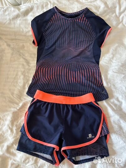 Спортивные футболка и шорты на девочку р-р-134