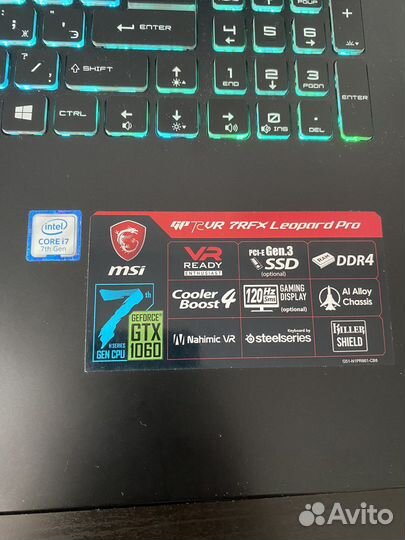 Ноутбук игровой MSI gp72vr 7RFX (Leopard Pro)
