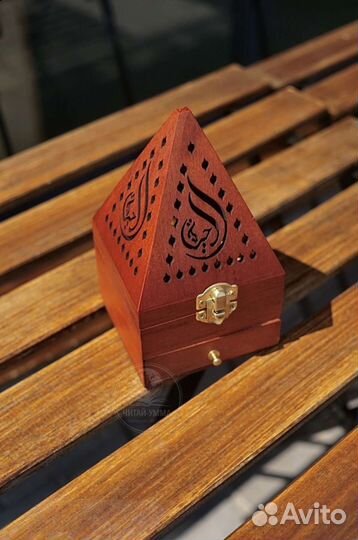 Бахурница деревянная угольная / С узором