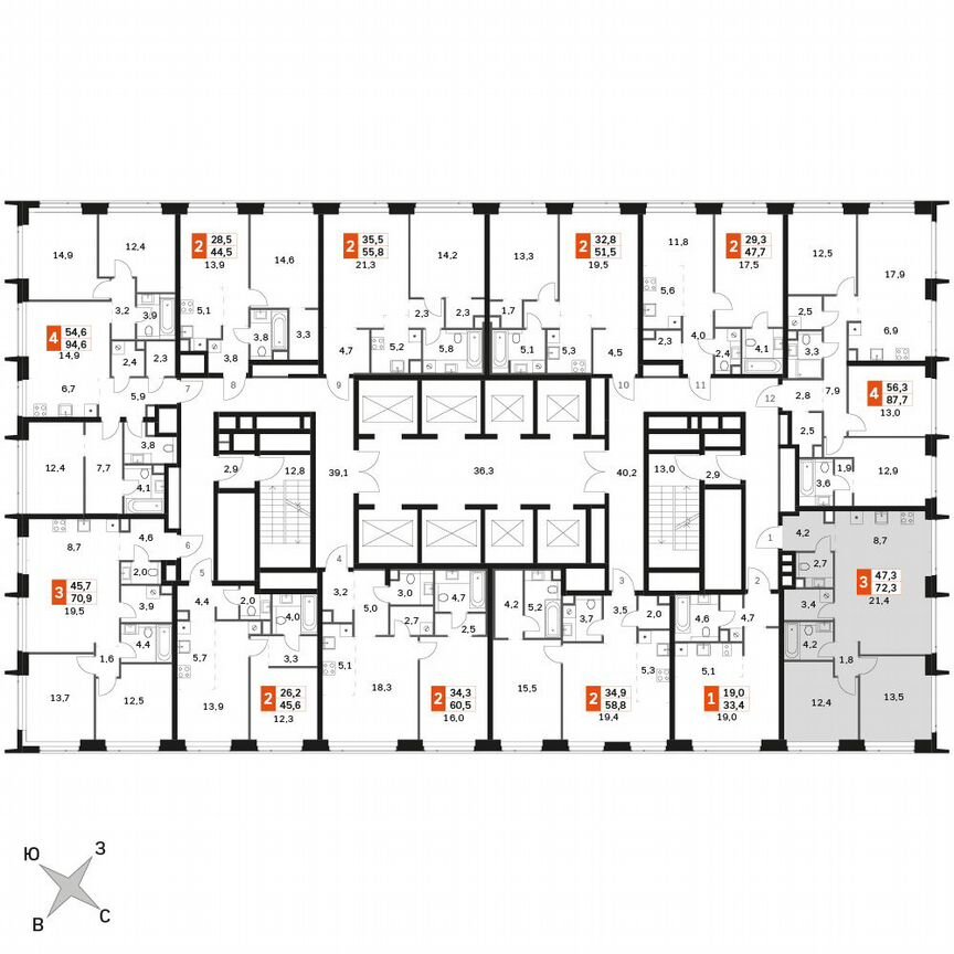 2-к. квартира, 72,3 м², 51/51 эт.