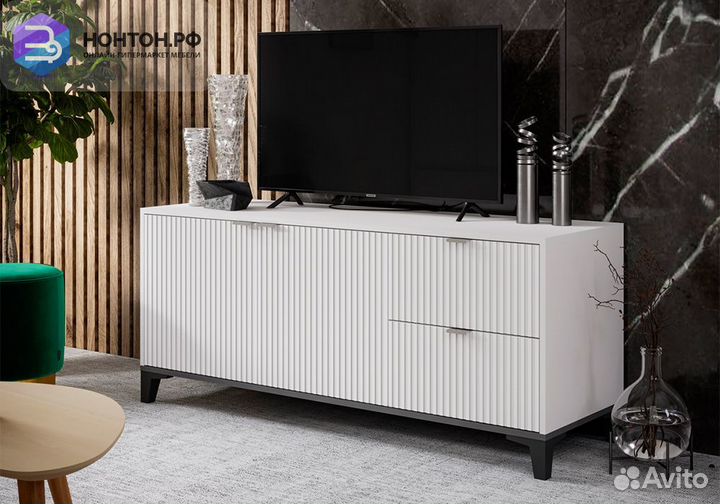 Тв-Тумба Конкорд белый / софт даймонд