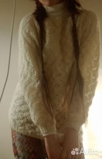 Бабушкин винтажный свитер из овечей шерсти