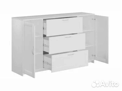 Тумба Икеа Сириус 2 двери и 3 ящика 117х95 Белая