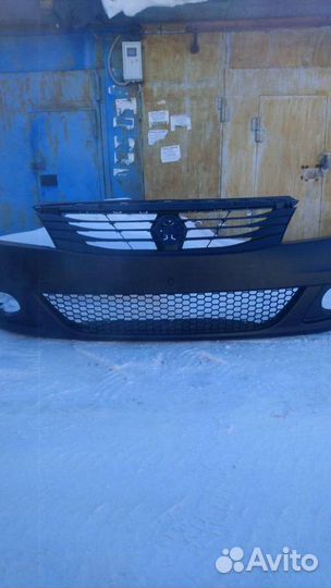 Бампер передний renault logan фаза 2