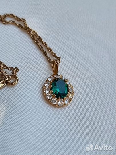 Кулон на цепочке, винтаж, A&S, Англия, Swarovski