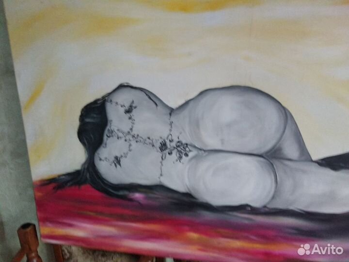 Крупная интерьерная квартира холст масло