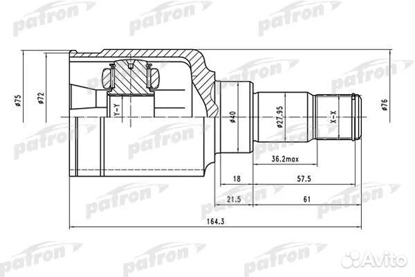 ШРУС внутренний левый 23x40x23 ford focus II 04