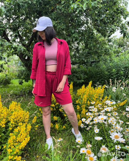 Костюм с шортами из муслина