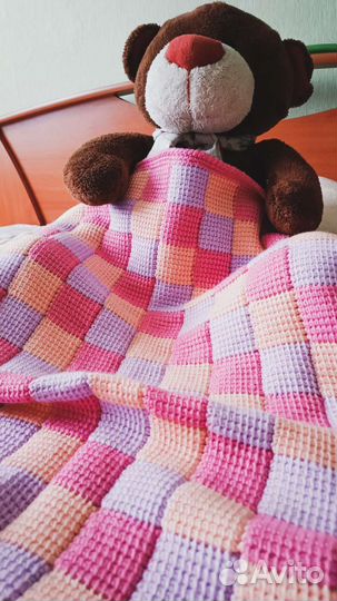 Плед детский вязаный ручная работа