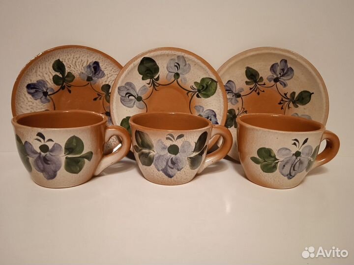 Чашки с блюдцами керамика набор