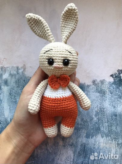 Зайка Бантик игрушка ручной работы