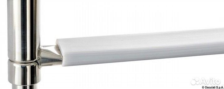 Трап телескопический складной 340/597х210мм из нержавеющей стали aisi316 с 2 ступенями из белого пла