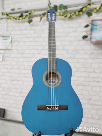 Классическая гитара Fabio (матовая) синий цвет