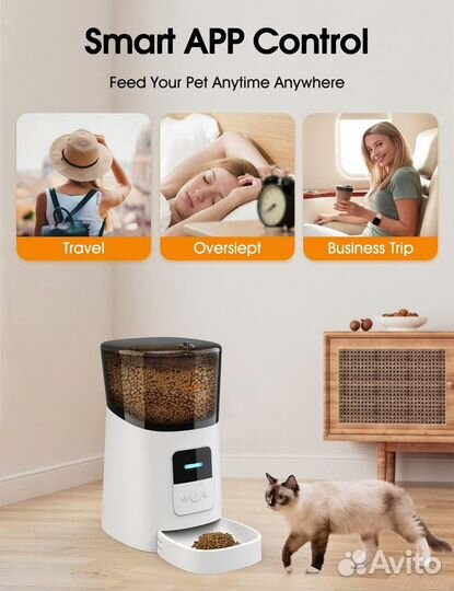 Новая USA wopet 6L Automatic Cat Feeder, WiFi Auto