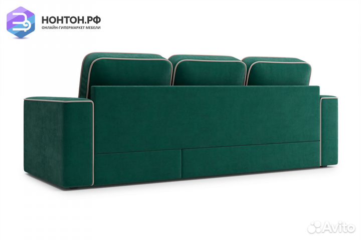 Диван угловой дельфин Берген изумрудный