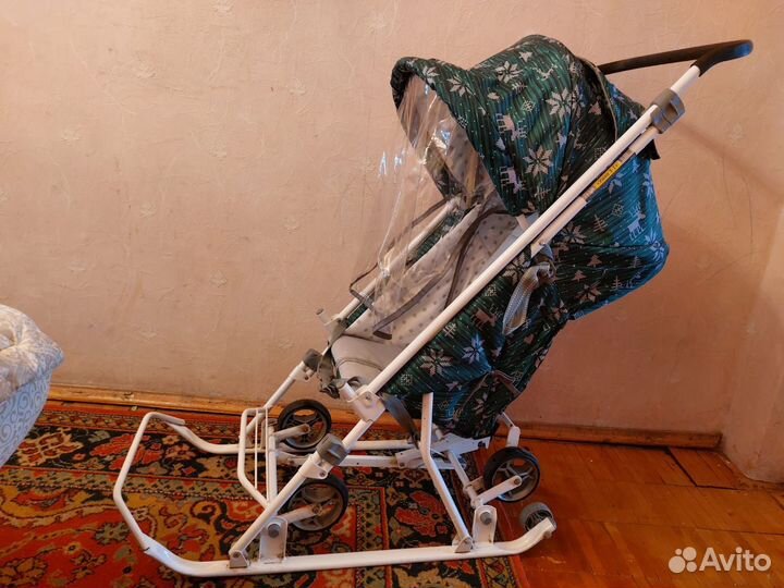Детские санки-коляска с колесами