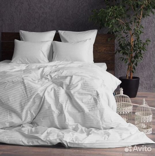 Постельное белье 2х спальное страйп-сатин