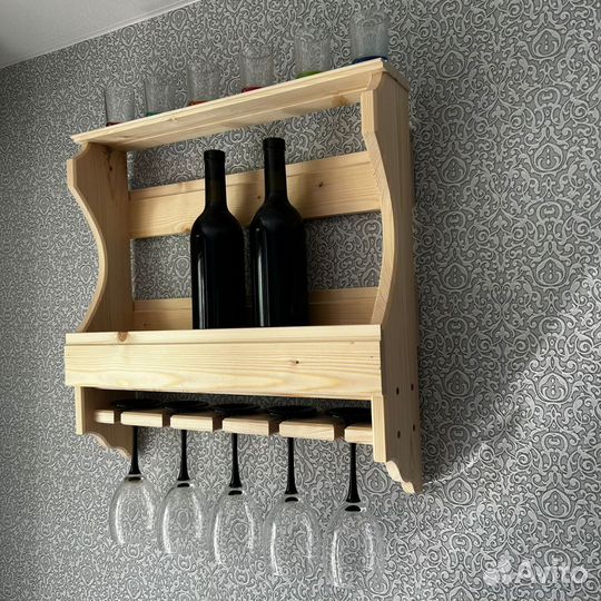 Винная полка бар из дерева