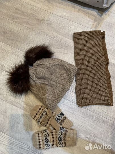 Шапка шарф варежки