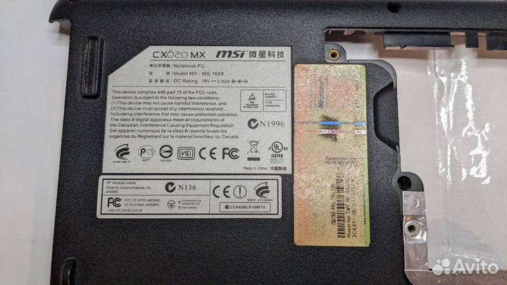 Поддон ноутбука MSI CX620 CX500