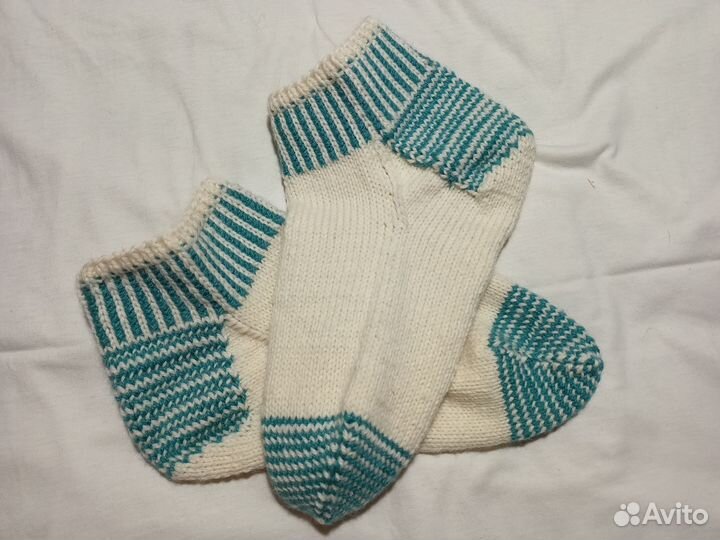 Шерстяные носки вязаные размер 36-38 ручной работы