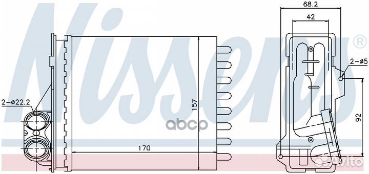 Радиатор отопителя 181x152x42 76512 Nissens