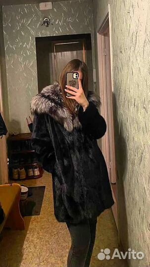Шуба норковая с капюшоном 44-46