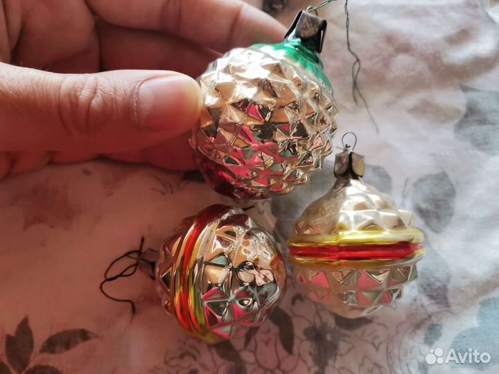 3 шарика Ёлочные игрушки СССР