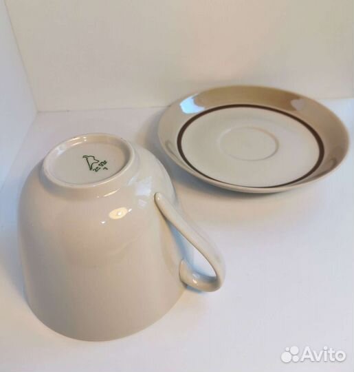Большая чайная пара фарфор Дулево СССР